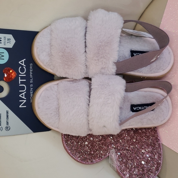 πHPπ! Nautical πNWTπ Size 7/8 Lilac Faux Fur Slippers!πππ - Picture 12 of 13